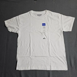 Neu mit Etikett Gildan Youth Medium weißes kurzärmliges T-Shirt - Bild 1 von 6