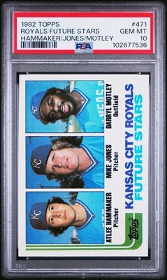 1982 TOPPS HAMMAKER/JONES/MOTLEY #471 ROYALS FUTURE STARS PSA 10 - Image 1 of 2