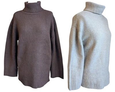 Ex M&S Roll neck Long sleeve Jumper Raisin brown or beige size XS to XL - Image 1 of 4