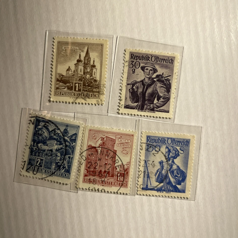 Austria colección de sellos lote de cinco sellos vintage usados bonita colección (S3) Foto 1 de 1