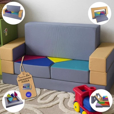 Leanbe Kindersofa 4in1 Puzzle Spielsofa Spieltisch Spielmatratze Kindercouch - Bild 1 von 4