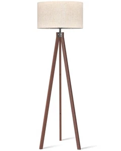 Wood Tripod Floor Lamp, Mid Century Standing Lamp, Modern Design Studying Lig... - Picture 1 of 8