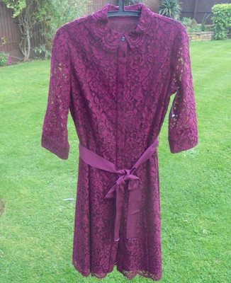 BODEN Lace Shirt Dress size 12 burgundy colour   B12 A - Image 1 of 4