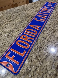 Florida Alligatoren Straßenschild offiziell College Lizenz 6” x 36” Heavy Metal schön - Bild 1 von 6