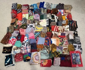 Huge Lot 100 Vintage Silk Scarf Et Al- Designer, Oscar De La Renta, Echo, Vera - Picture 1 of 13