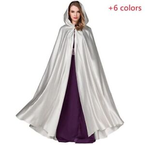 Gothic Medieval Long Cape Cloak Robe Hooded Cloak Party Witch Costume 6 Colors