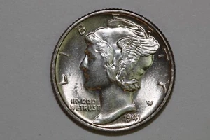 Grades Mint State 1941 P Full Split Bands 90% Silver Mercury Dime (WMD0502) - Picture 1 of 10
