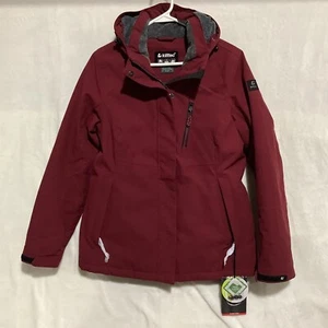 Killtec Outdoor Jacket Sz 8 Insulated Hooded Ski Jacket Waterproof Wine Red NWT - Picture 1 of 11