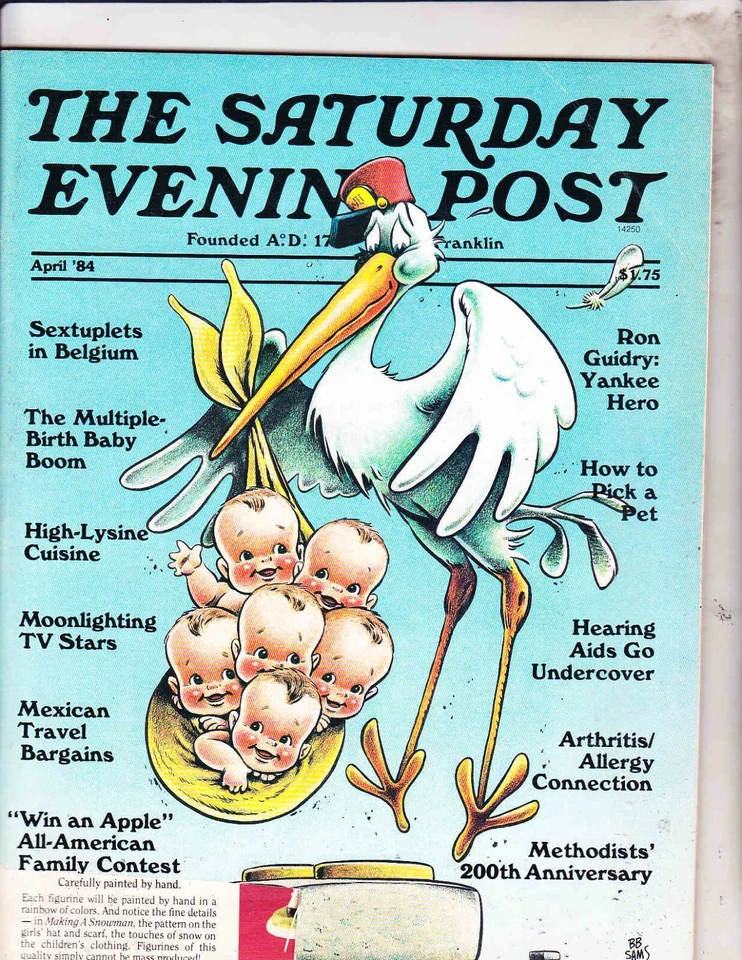 SATURDAY EVENING POST---APRIL 1984---SEXTUPLETS IN BELGIUM COVER - Image 1 of 1