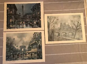 Maurice Legendre - 3 Prints, Notre Dame, Champs Elysees & Place Vendome, Paris - Picture 1 of 10