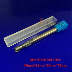 HRC55 2 flute aluminum Steel End Mill CNC milling cutter 8*8*20mm 75MM NANO Coat - Picture 1 of 1