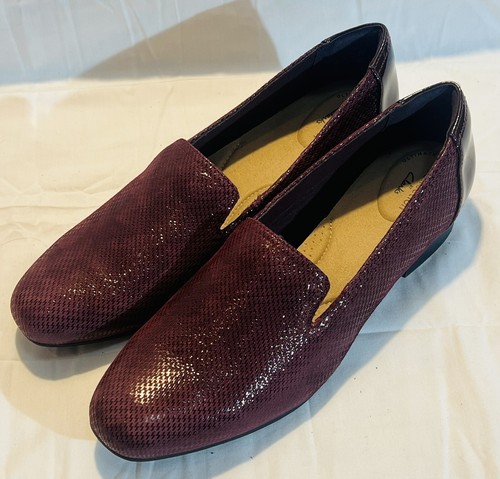 Mocassini donna Clarks nuovi collezione pelle Juliet Hanley bordeaux 11M