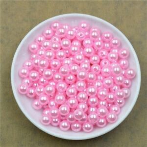 Imitation Pearl Beads With Hole ABS Round Plastic Acrylic Spacer Bead Jewelry