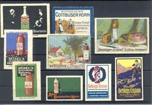 SELLOS DE PÓSTER = BEBIDAS ALCOHOL VINO VINO LICOR LICOR LIKEÖR--9 UNIDADES --F/VF--@79 - Imagen 1 de 1