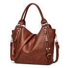 Womens Vintage Tote Bag Large Handbag Faux Leather Crossbody Shoulder Bag Purse 