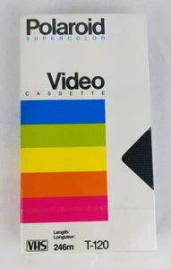 NUEVA cinta de video Polaroid en blanco VHS T-120 supercolor ¡SELLADA DE FÁBRICA! - Imagen 1 de 9
