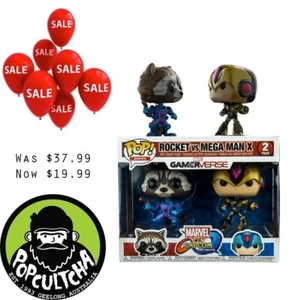 Marvel Vs. Capcom - Rocket Raccoon vs Mega Man Pop! Vinyl Figures "New" - Picture 1 of 2