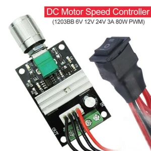 DC 6-28V Motor Speed Controller Reversible Switch PWM Adjustable Regulator 80W - Picture 1 of 7