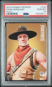 2019 Panini Fortnite Series 1 Italy #195 Sash Sergeant PSA 10 GEM MINT - Picture 1 of 1