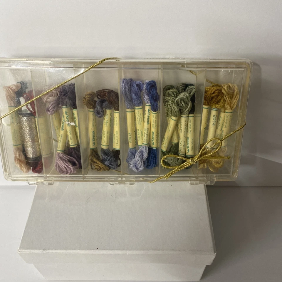 Kreinik  Silk Thread Gift Box Clear Box w/ Thread Assortment Cross Stitch - Image 1 of 4