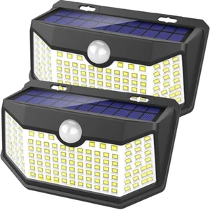 HMCITY Solar Lights Outdoor 120 LED with Lights Reflector and 3 Lighting Modes, - Picture 1 of 6