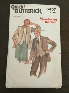 Giubbotto giacca Butterick vintage anni 70 adolescente ragazzo sfoderato semi aderente taglia 20 circonferenza petto 36,5 UC - Foto 1 di 5