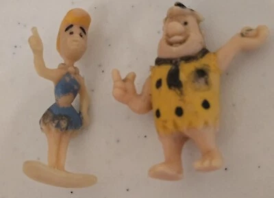 1970's Imperial The Flintstones Fred & Wilma Flintstone Painted Action Figure 2" - Image 1 of 4