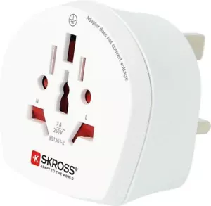 SKROSS Land Reise-Adapter: UK Stecker - Universal Steckdose 230V 7A, Weiß - Bild 1 von 1