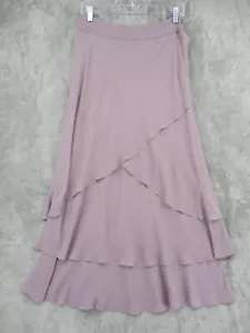 Carmen Mark Valvo Skirt 10 Silk A Line Midi Chiffon Tiered Lined Lavender Fairy - Picture 1 of 12