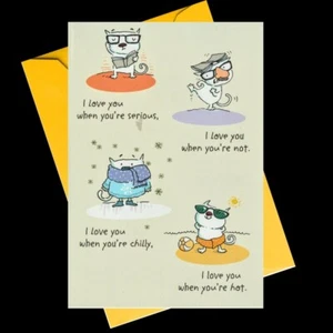 Tarjeta de cumpleaños I Love You Because You're You con sobre expresiones de sello - Imagen 1 de 3