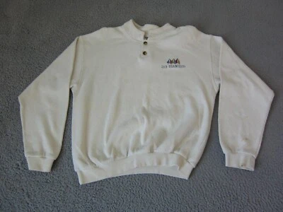 复古旧金山运动衫男式小号奶油色疯狂衬衫美国制造 — 第 1/4 张图片