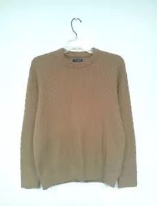 Abercrombie & Fitch Mens Mixed Cable Knit Sweater Medium Camel Color Chunky Knit - Picture 1 of 6