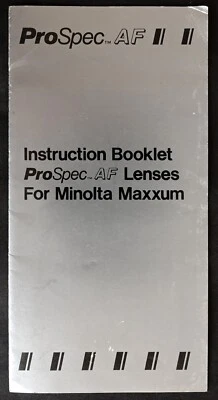 Original ProSpec AF Lens Catalogue Brochure for Minolta Maxxum - Excellent - Image 1 of 4
