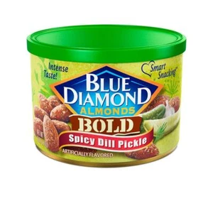 Blue Diamond Almonds Spicy Dill Pickle Flavored Snack Nuts, 6 Oz Resealable Can - Picture 1 of 11