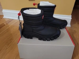 Hunter Intrepid isolierte kurze Damen-Schneestiefel schwarz Größe wählbar - Bild 1 von 10