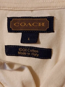 Vintage Coach Mens Short-Sleeved Polo Shirt Tan Large Made In Italy - Picture 1 of 7