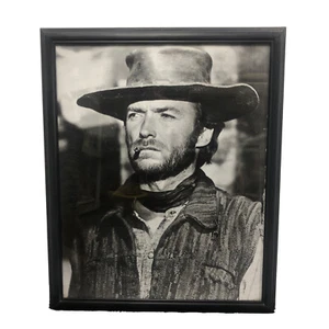 Clint Eastwood 20 X 16 Póster Estampado Sombrero de Vaquero Enmarcado Cigarrillo Plexiglás - Imagen 1 de 11