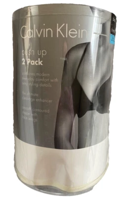 Calvin Klein 2-Pack Push Up Bras Size 36C Black and Cheetah Print F3405 NEW NIB - Image 1 of 4