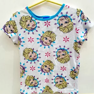 GIRLS Disney FROZEN QUEEN ELSA TOP T-Shirt Blouse SIZE 8 100% Cotton EUC! - Picture 1 of 3