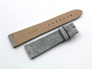Cuir De Cintre Mohawk Gris Clair 20/16Mm Artisanale Fait Main Made In Italy - Imagen 1 de 4