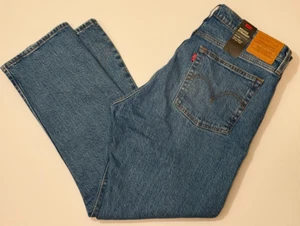 Levi's Premium Damen Wedgie gerade blau Knopfleiste Jeans 32x28 Big "E" - Neu mit Etikett - Bild 1 von 19