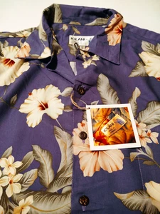 IOLANI Herren Knopfleiste 100 % Viskose (L) FLORAL Kurzarm Hawaiihemd Neu mit Etikett - Bild 1 von 6