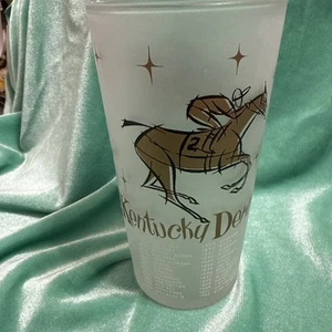 Rare Kentucky Derby 1957 Frosted Mint Julep Glass Churchill Downs Horse Racing - Picture 1 of 12