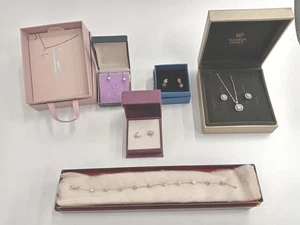 Bundle 925 Sterling Silver  6 Pieces  Bracelet Earrings Necklace Set 13.30g - Picture 1 of 10