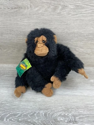 K & M International Kids Black Chimpanzee Furry Brown Eyes Stuffed Animal Toy - Image 1 of 4