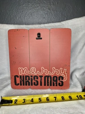 Wood Christmas Merry Christmas Photo Display Clip Frame Board Farmhouse - Image 1 of 4