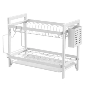 Large Size 2-Tier Dish Rack Space-Saving Rust-Proof Dish Drainer Home Use - Picture 1 of 9