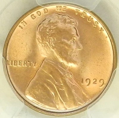 1929 P Lincoln Cent MS66 + RD PCGS/CAC BU Unc Wheat Penny - NGC Registry [836] - Image 1 of 4