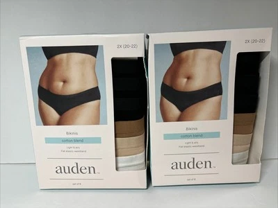 LOT OF 2 Auden Women’s Size 2x (20-22) Assorted Color Seamless Bikinis 6 Packs - Image 1 of 4