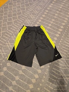 Nike Basketball Athletic Shorts Neon Yellow/Black Size Youth Large with Pockets - Picture 1 of 5